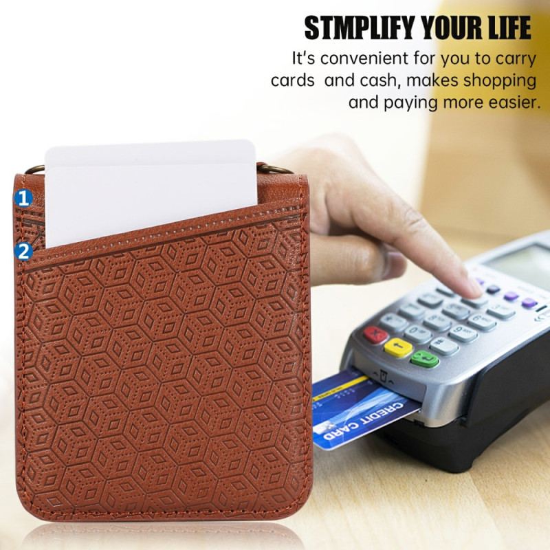 Coque Samsung Galaxy Z Flip 7 Porte-Cartes Design Rhombique