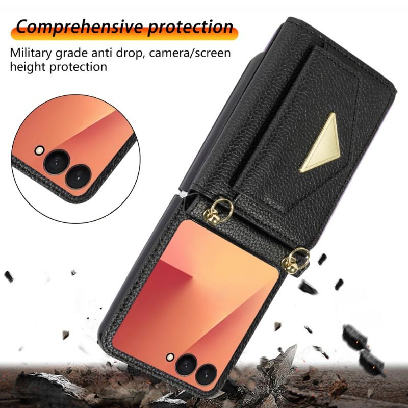 Coque Samsung Galaxy Z Flip 7 Porte-Cartes et Dragonne