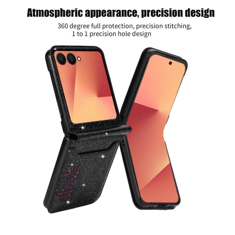 Coque Samsung Galaxy Z Flip 7 Porte-Cartes Paillettes