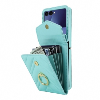 Coque Samsung Galaxy Z Flip 7 Porte-Cartes RFID et Bandoulière
