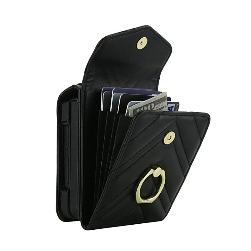 Coque Samsung Galaxy Z Flip 7 Porte-Cartes RFID et Bandoulière