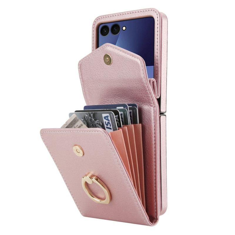 Coque Samsung Galaxy Z Flip 7 Portefeuille Matelassé et Bandoulière