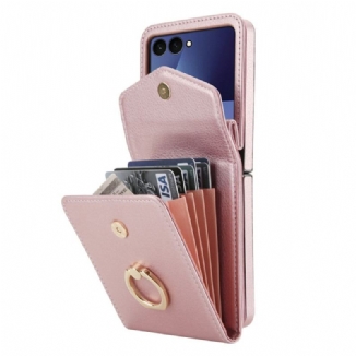 Coque Samsung Galaxy Z Flip 7 Portefeuille Matelassé et Bandoulière