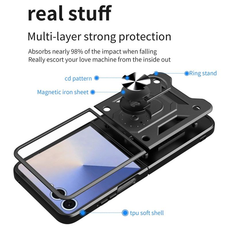 Coque Samsung Galaxy Z Flip 7 Robuste avec Anneau-Support