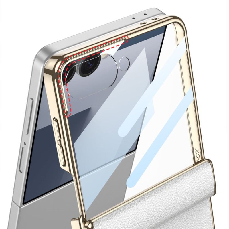 Coque Samsung Galaxy Z Flip 7 Simili Cuir et Support GKK