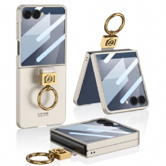 Coque Samsung Galaxy Z Flip 7 Support-Anneau et Film Protecteur d'Écran GKK