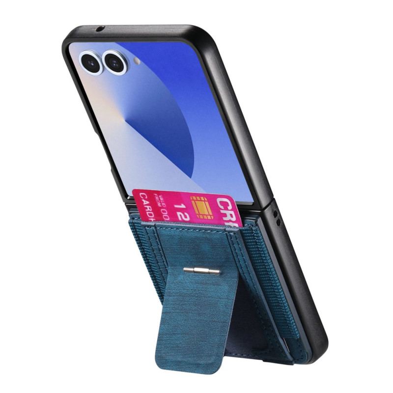 Coque Samsung Galaxy Z Flip 7 Support et Porte-cartes Rétro