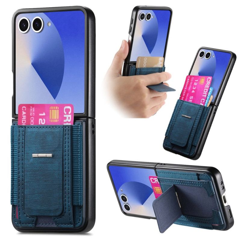 Coque Samsung Galaxy Z Flip 7 Support et Porte-cartes Rétro