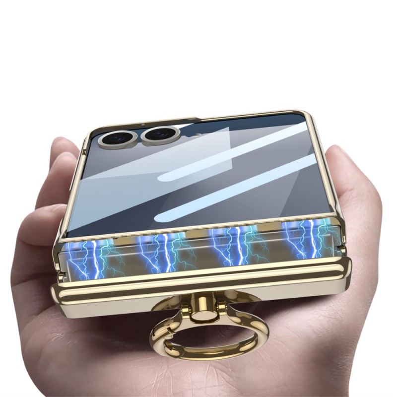Coque Samsung Galaxy Z Flip 7 Transparente avecSupport et Protection Magnétique GKK