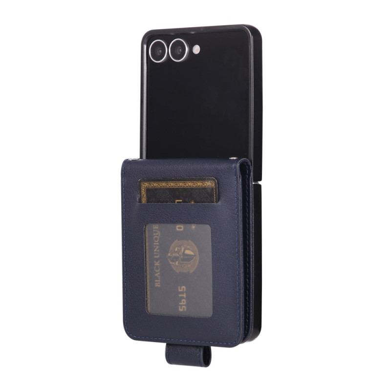 Étui Samsung Galaxy Z Flip 7 Porte-Cartes en Simili Cuir