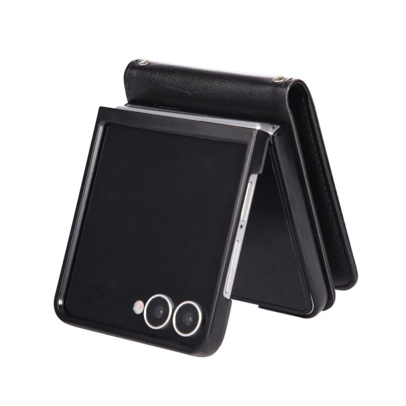 Étui Samsung Galaxy Z Flip 7 Porte-Cartes en Simili Cuir