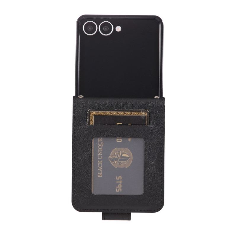 Étui Samsung Galaxy Z Flip 7 Porte-Cartes en Simili Cuir