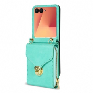 Étui Samsung Galaxy Z Flip 7 Portefeuille à Fermeture Éclair et Bandoulière