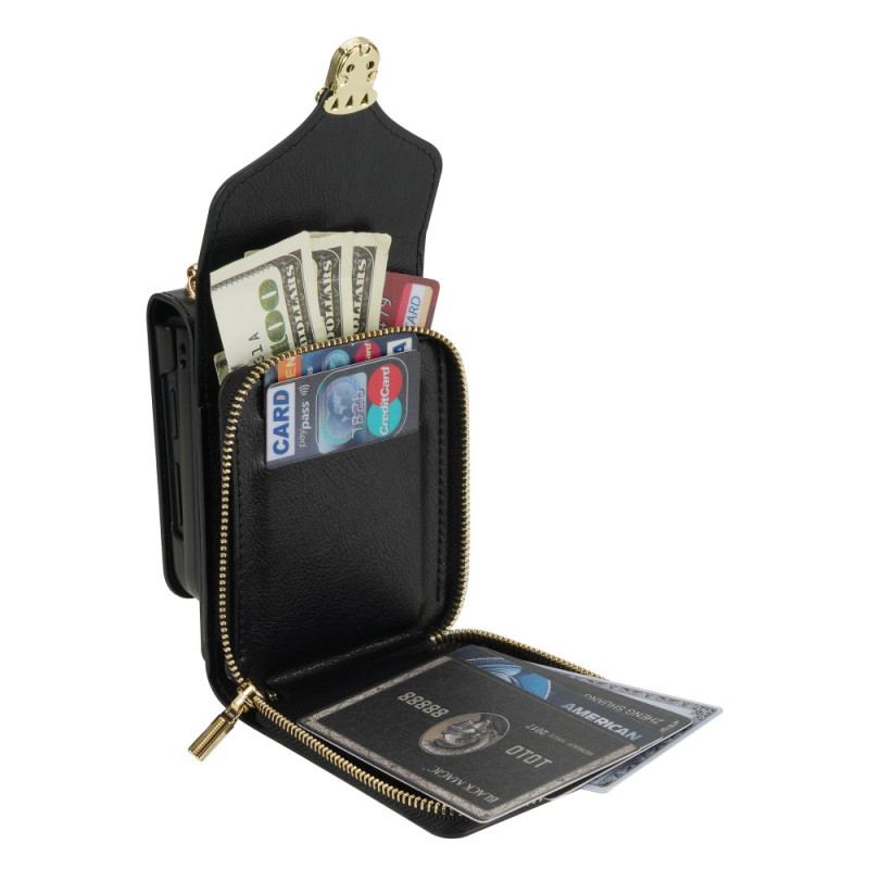 Étui Samsung Galaxy Z Flip 7 Portefeuille à Fermeture Éclair et Bandoulière