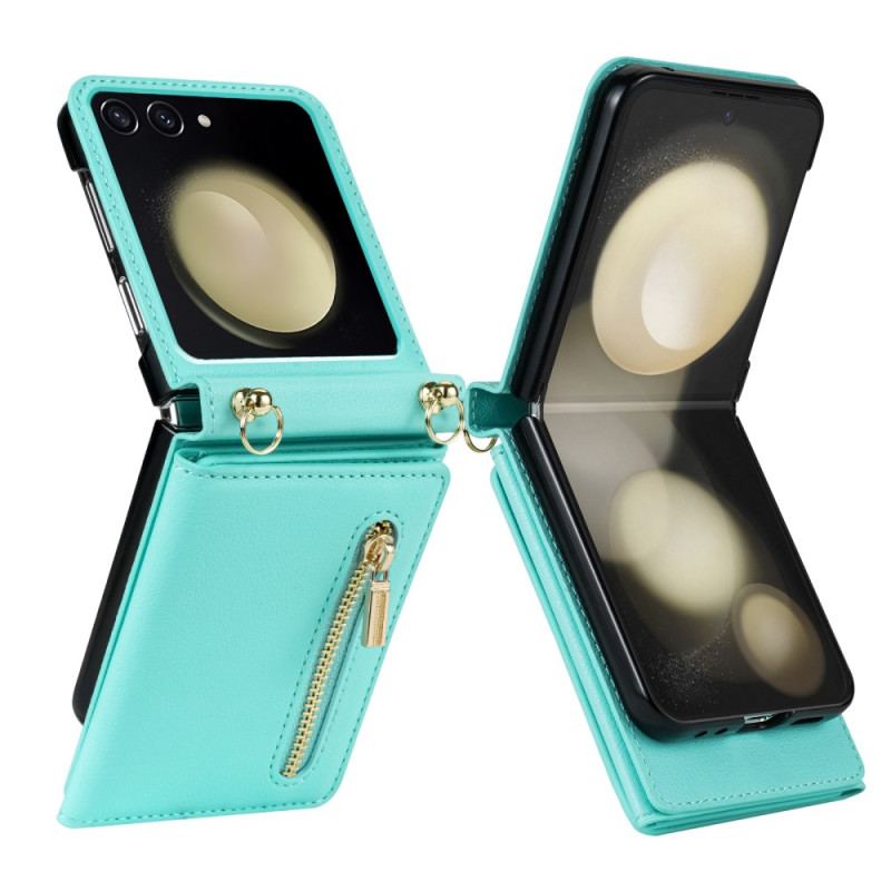 Étui Samsung Galaxy Z Flip 7 Portefeuille RFID et Bandoulière