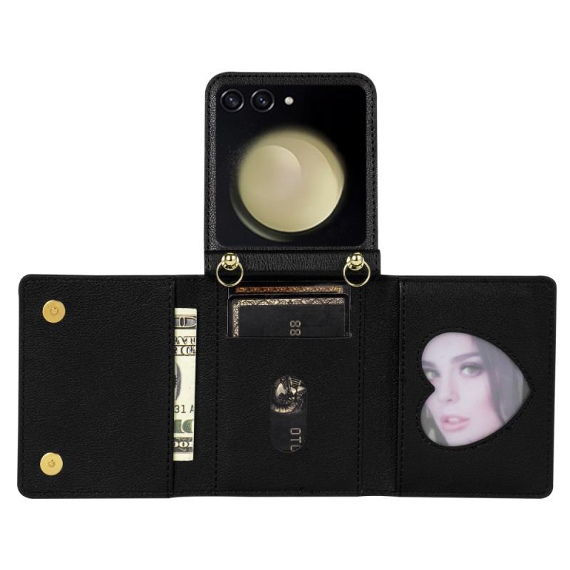 Étui Samsung Galaxy Z Flip 7 Portefeuille RFID et Bandoulière