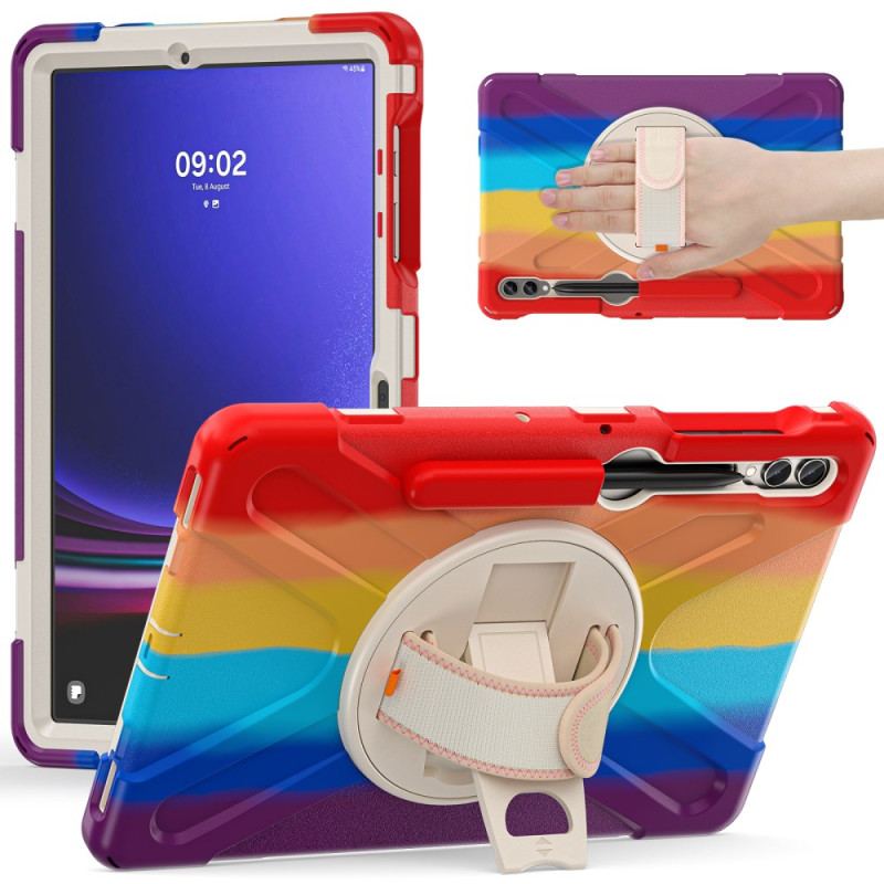 Coque Samsung Galaxy Tab S10 Plus / S9 FE Plus / S9 Plus / S8 Plus / S7 Plus Sangle et Support