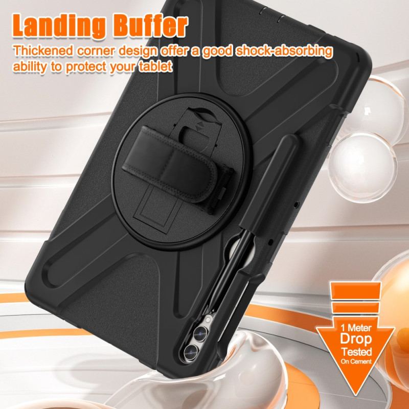 Coque Samsung Galaxy Tab S10 Plus / S9 FE Plus / S9 Plus / S8 Plus / S7 Plus Sangle et Support