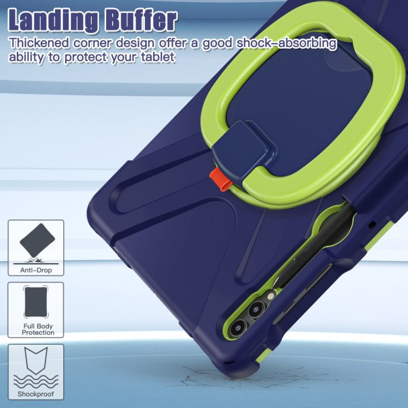 Coque Samsung Galaxy Tab S10 Plus / S9 FE Plus /S9 Plus/S8 Plus/S7 Plus/S7 FE Multifonctions Support Rotatif et Poignée