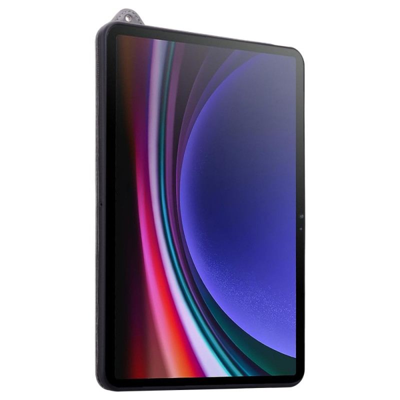 Coque Samsung Galaxy Tab S10 Plus / S9 Plus / S8 Plus / S7 Plus Effet Cuir Porte-Stylet et Sangle