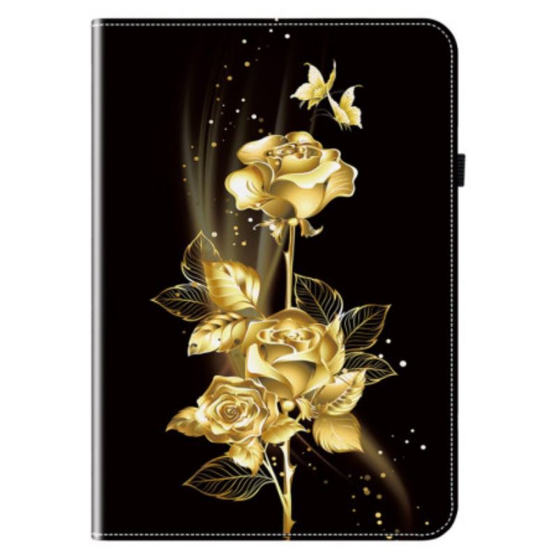 Étui Samsung Galaxy Tab S10 Plus / S9 FE Plus / S9 Plus Roses Dorées