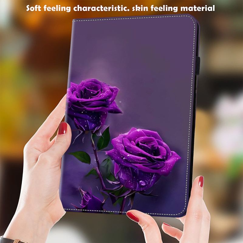Étui Samsung Galaxy Tab S10 Plus / S9 FE Plus / S9 Plus Roses Violettes