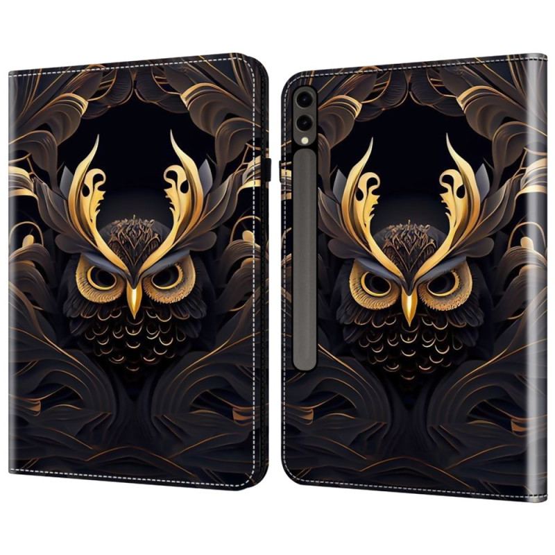 Housse Samsung Galaxy Tab S10 Plus / S9 FE Plus / S9 Plus Hibou Doré
