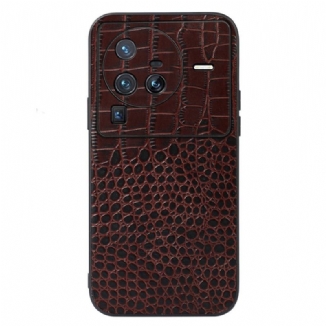 Coque Vivo X80 Pro Véritable Cuir Texture Crocodile