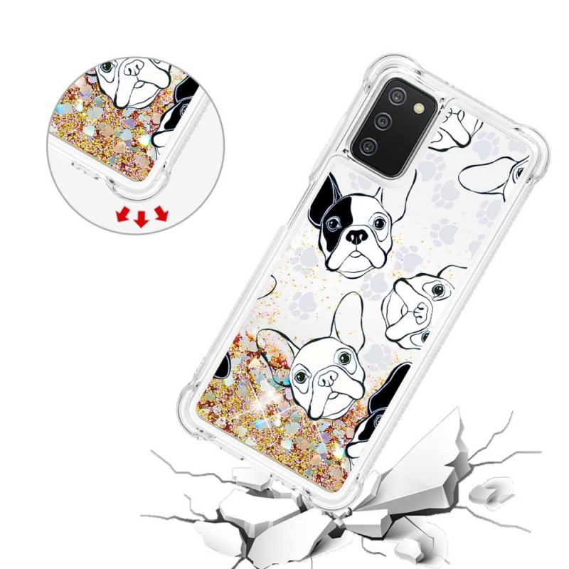 Coque Samsung Galaxy A03s Mr Chien Paillettes