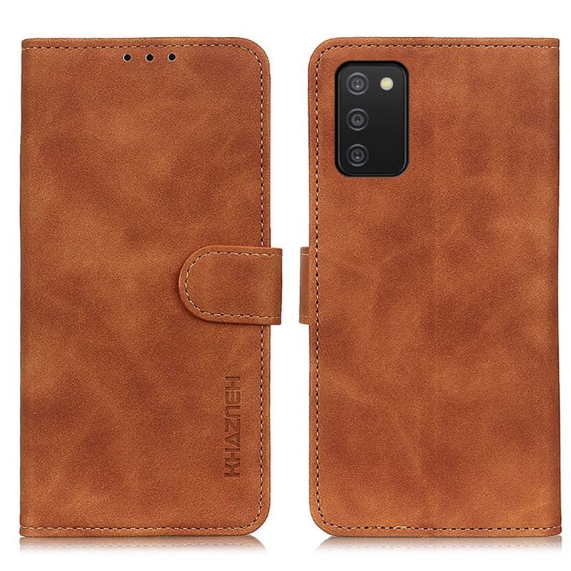 Housse Samsung Galaxy A03s Effet Cuir Vintage KHAZNEH