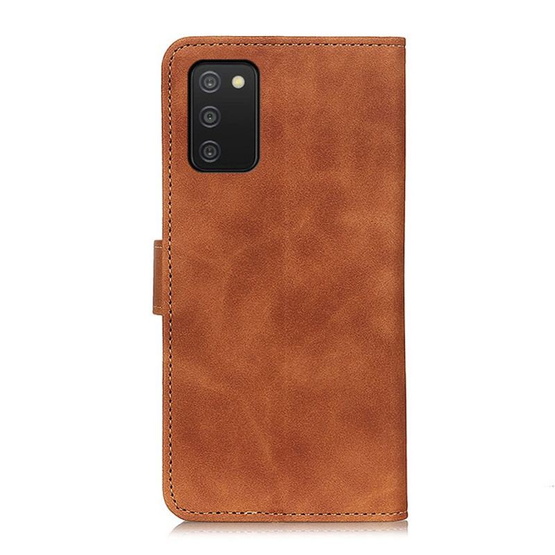 Housse Samsung Galaxy A03s Effet Cuir Vintage KHAZNEH