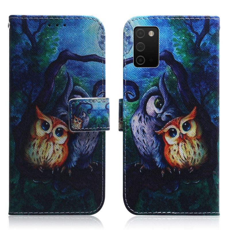 Housse Samsung Galaxy A03s Peinture de Hiboux