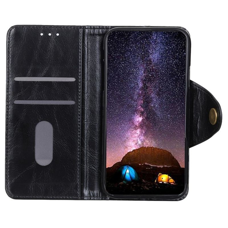 Housse Samsung Galaxy A03s Simili Cuir Brillant Bouton
