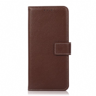 Housse Samsung Galaxy A03s Simili Cuir Litchi Coutures