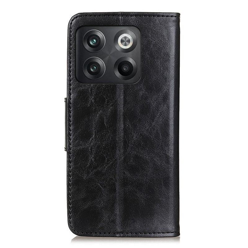 Housse OnePlus 10T 5G Cuir Fendu Fermoir Réversible