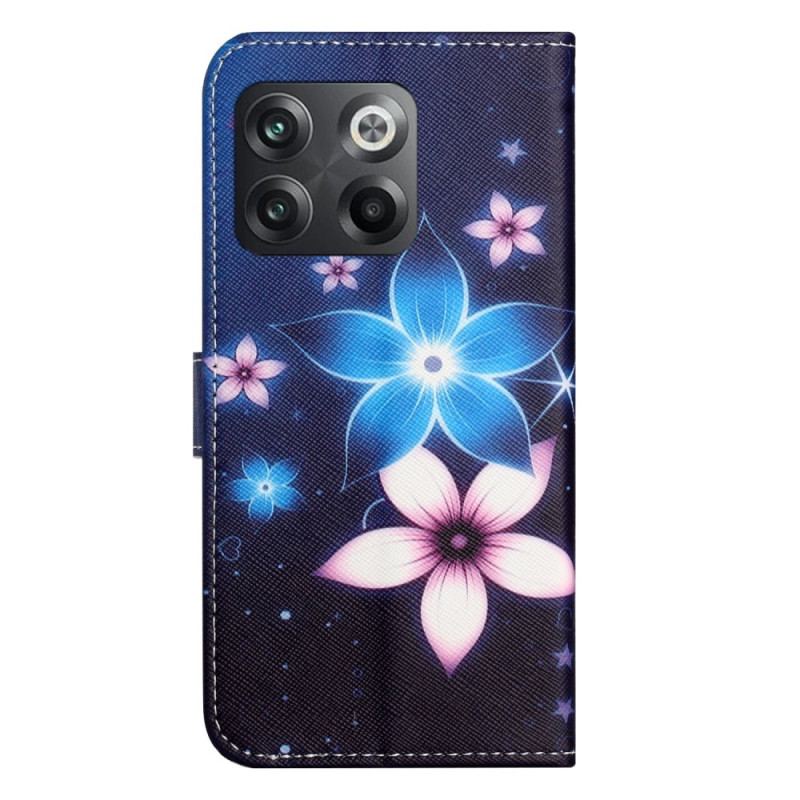 Housse OnePlus 10T 5G Fleurs Lunaires à Lanière