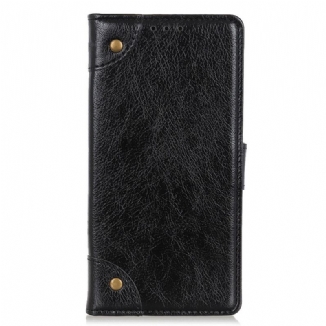 Housse OnePlus 10T 5G Style Cuir Nappa Rivets Vintage