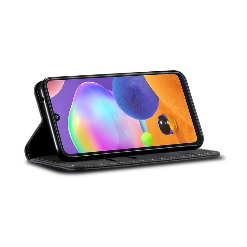 Flip Cover Samsung Galaxy A10 Tissu Jeans