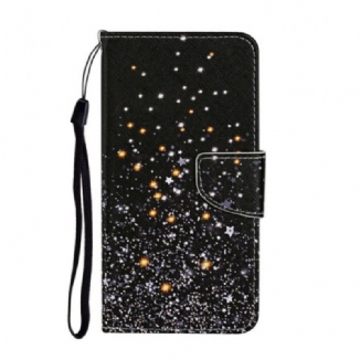 Housse Samsung Galaxy A31 Étoiles et Paillettes avec Lanière