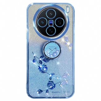 Coque Vivo X200 Support Fleurs Paillettes