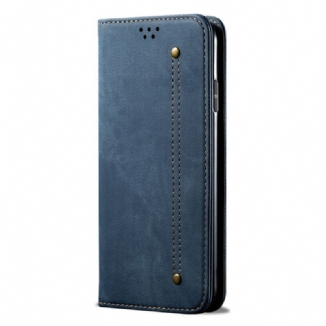 Flip Cover Vivo X200 5G Tissu Jean