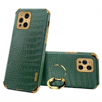 Coque Oppo Find X3 / X3 Pro X-CASE Effet Peau Crocodile