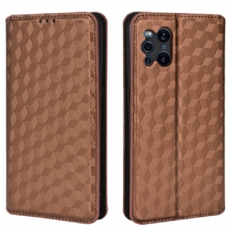 Flip Cover Oppo Find X3 / X3 Pro Effet Cuir Diamant