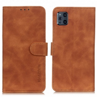 Housse Oppo Find X3 / X3 Pro Mate Effet Cuir Vintage KHAZNEH