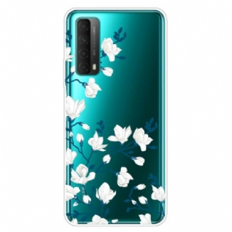 Coque Huawei P Smart 2021 Fleurs Blanches
