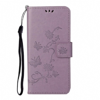 Housse Huawei P Smart 2021 Fleurs à Lanière