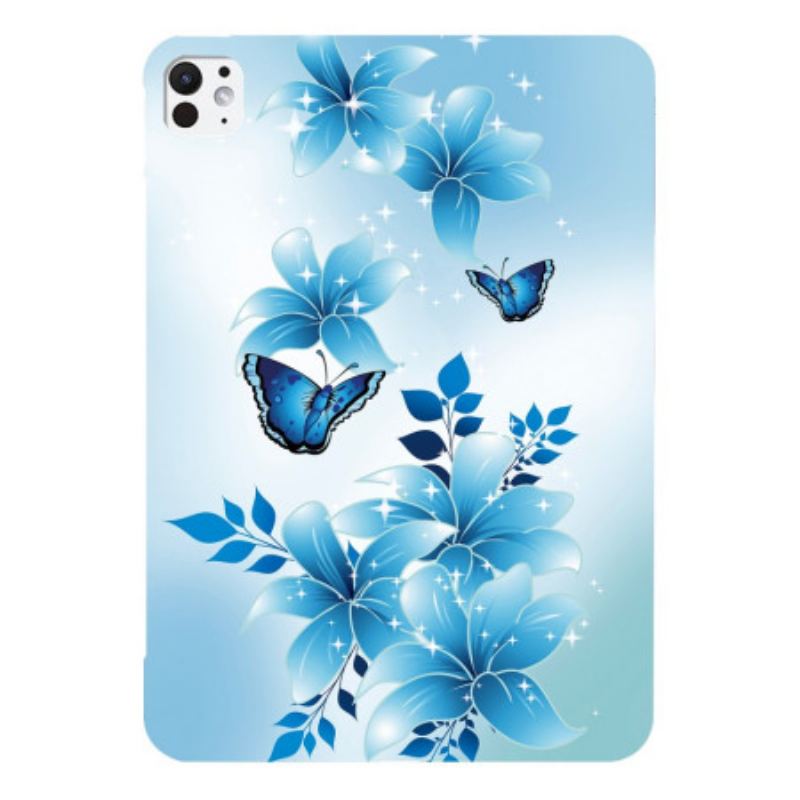 Coque iPad Pro 13 (2025) / 13 (2024) Papillons Bleus