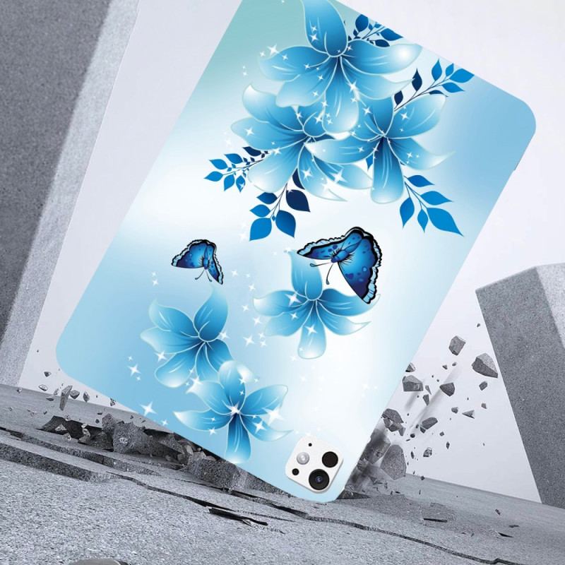 Coque iPad Pro 13 (2025) / 13 (2024) Papillons Bleus