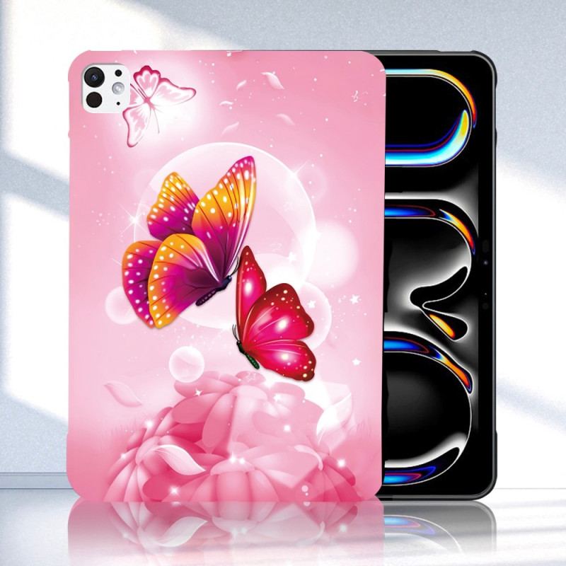 Coque iPad Pro 13 (2025) / 13 (2024) Papillons Roses