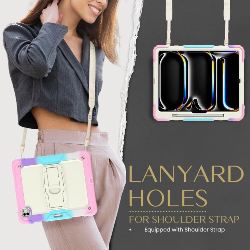 Coque iPad Pro 13 (2025) / 13 (2024) Robuste avec Porte-Stylo et Bandoulière